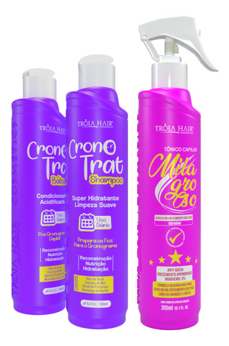 Kit Cronotrat 300ml + Tônico Milagroso 300ml Tróia Hair