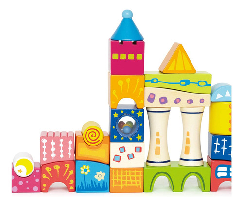 Hape  Fantasia Bloques Castillo Apilamiento Juguete De Mader