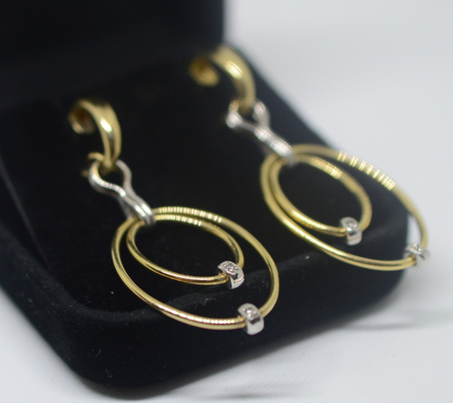 Brincos De Ouro 18k 750 Com Brilhantes