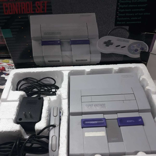 Super Nintendo Snes Maquina + Cables + Control+ Caja Bono 