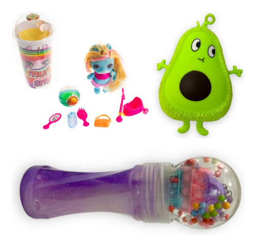 Muñeca Slime Con Accesorios + Slime Pop It + Squishy Palta