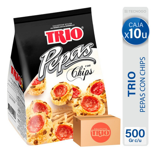 Caja Galletitas Pepas Membrillo Chips Trio - Mejor Precio