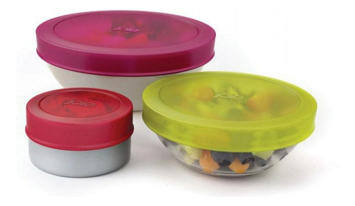 Tapas Elásticas De Silicona Contenedores Joie Msc 3 Tamaños Color Verde Silicone Stretch Lids