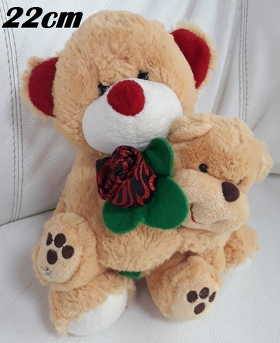 Urso Pelúcia Família Mãe 22 Cm + Filhotinho 15cm Oferta