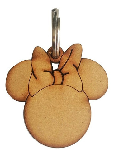 100 Llavero Minnie Nombre Grabado Mdf 6mm Argolla Recuerdito