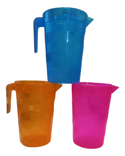 4 Jarras De Plástico De 2 Lts Multicolor Multiusos Con Tapa
