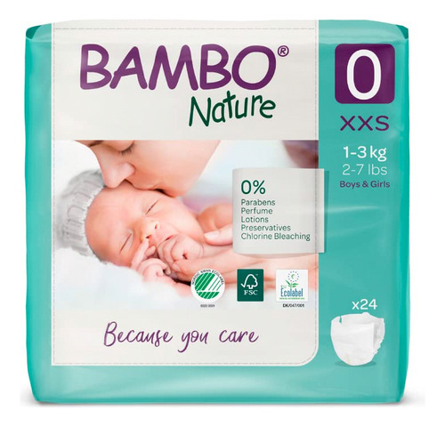 Talla Prematuro (24 Uds.) - Pañales Ecologicos Bambo Nature Género Sin género