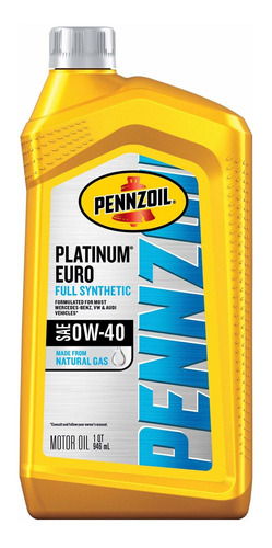 Pennzoil Platinum Euro Full Synthetic 0w-40 Motor Oil (1-qua