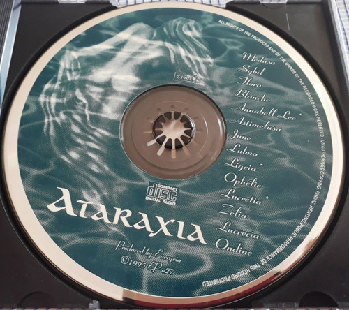 Cd Ataraxia - La Malédiction D'ondine 1er Ed Europea Neofolk (Usado)