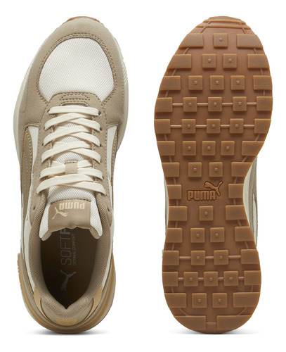 Tenis Casual Puma Graviton Unisex Blanco Y Café