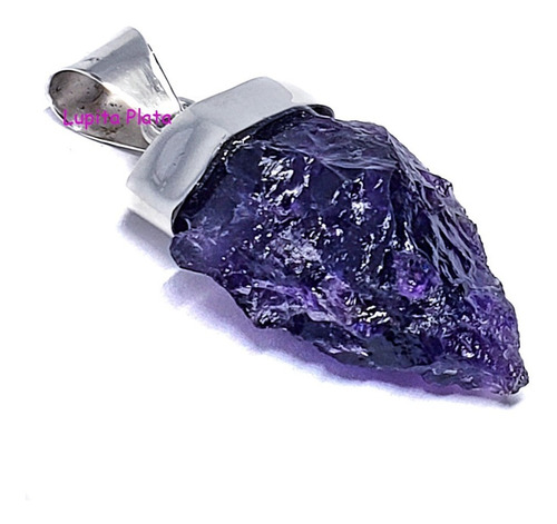 Dije Cuarzo Amatista Morada Natural 100% Plata Fina Ley 925