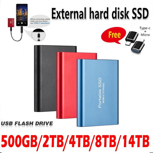 Disco Duro Ssd De 2 Tb Disco Duro Externo Portátil Ssd Tipo-