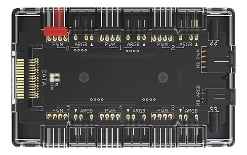 Masterfan Fan Hub Argb 3 Pines Pwm Hub 1 A 6 Puertos Ilumina