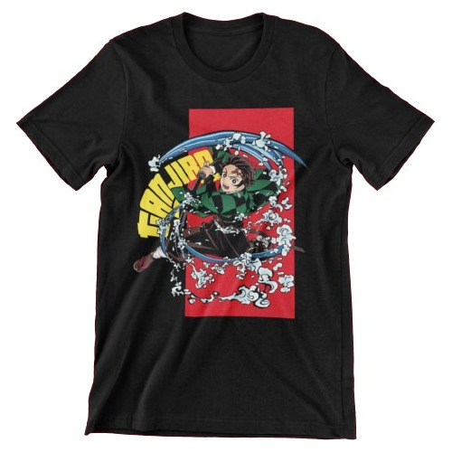 Remera Negra De Tanjiro De Anime Demon Slayer 