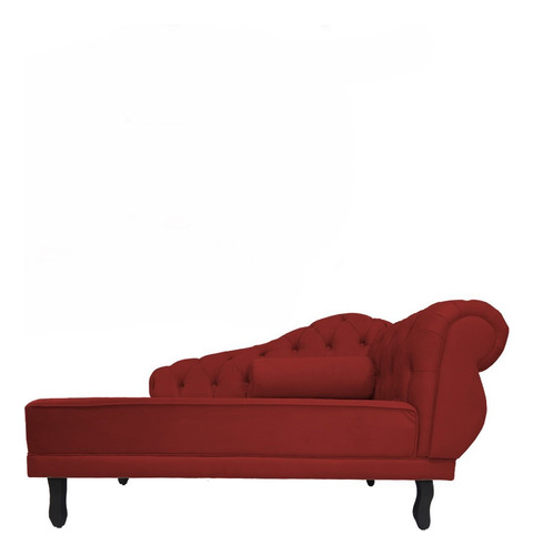 Recamier Divã Larissa Lado Esquerdo Suede Vermelho