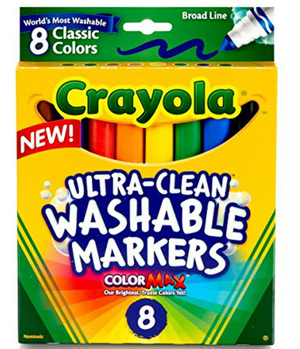 Crayola Broad Line Marcadores Lavables, 8 Marcadores, Colore