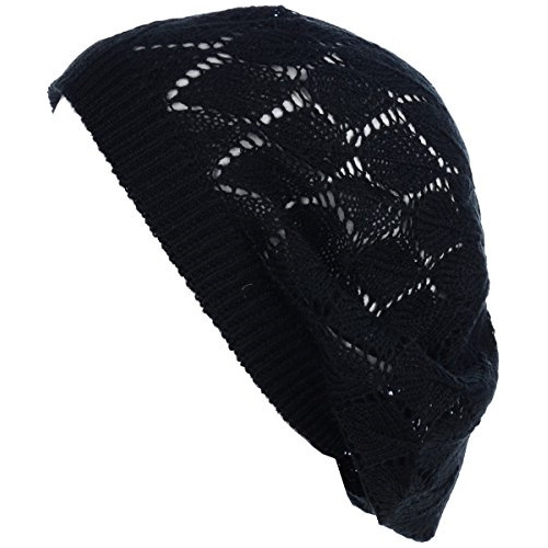 Gorros Sombreros Y Boinas De Punto Suave Negra Talla Única