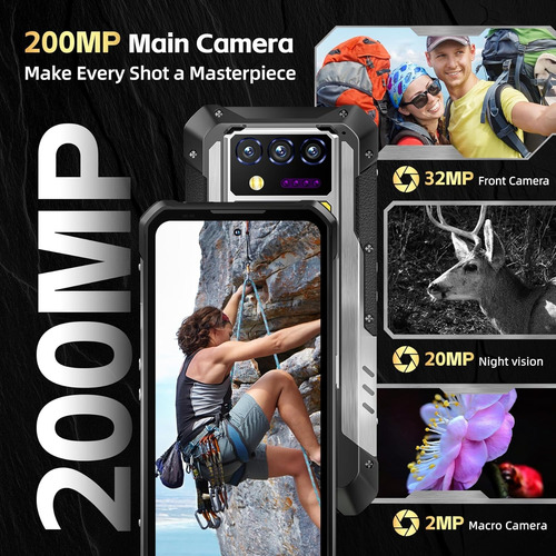 Oukitel Wp100 Titan 48gb (16+32) Ram 512gb Rom Celular Resistentes 33000 Mah/66w De Carga Rápida Rugged Smartphone 32+200mp/proyector/lámpara De Cam