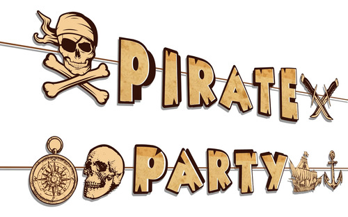 Banner De Fiesta Pirata Banner De Cumpleaños Pirata Suminist