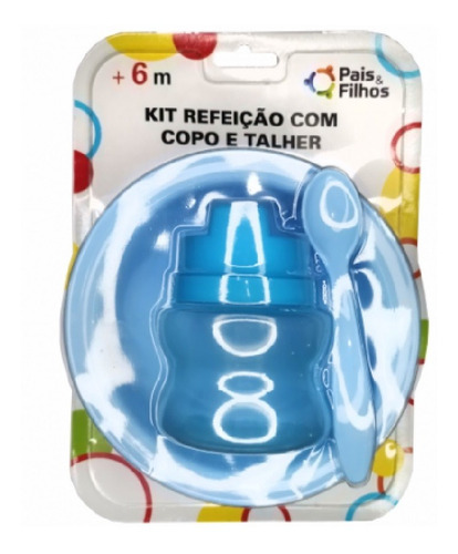 Conjunto Refeiçao Azul Para Bebe Pais E Filhos 790085