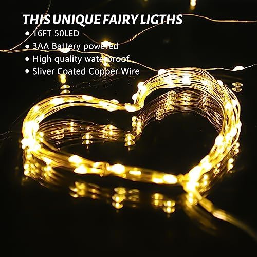 Luces De Hadas Que Funcionan Con Pilas, 1 Paquete De 50 Mini