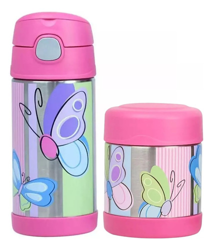 Kit Copo Garrafa Térmica Thermos + Pote Térmico Infantil