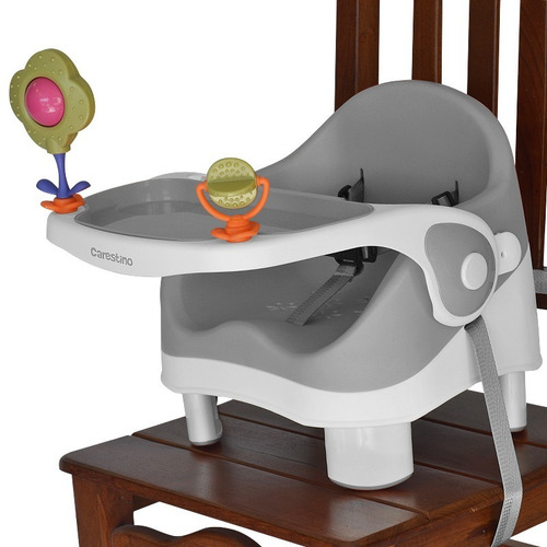 Silla De Comer Booster Gris Bebé Doble Altura Carestino