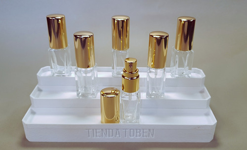 Vaporizador Vidrio Decant Muestra Perfume Frasco 5 Ml X50 Un Dorado