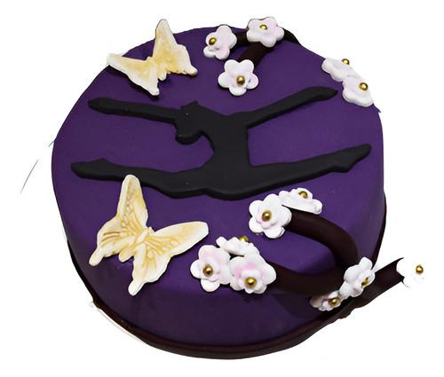 Torta Gimnasta Bailarina Mariposas Flores Tematica