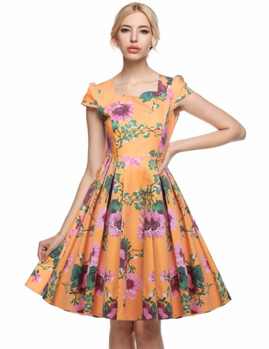 Tsuki Moda Japonesa: Vestido Retro Vintage Pin Up Flores