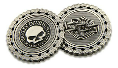 Harley-davidson Cráneo - Bar & Coin Challenge Escudo De La C