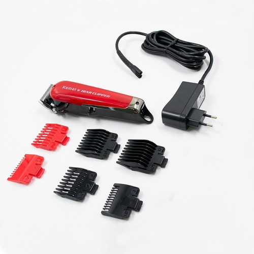 Máquina Aparador De Cabelo Elétrico Kemei 2609 Profissional Cor Vermelho 110V/220V