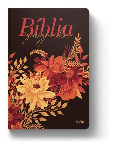 Bíblia Sagrada Nvi Luxo Slim - Buquê De Flores Letra Grande