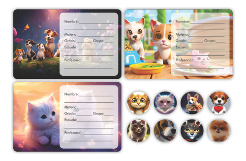 15 Tiras De Etiquetas Stickers De Animales Para Libretas Animales