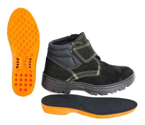 Bota Feminina De Velcro Com Ca Seguran a Trabalho Bico Pvc