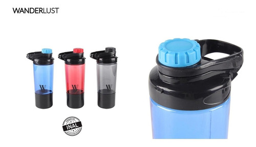 Botella Agua Wanderlust 800ml Gym Tapa Pico Rosca Y Vaso