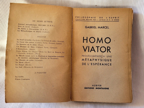 Imagen 4 de 9 de Homo Viator Gabriel Marcel Ed Aubier Montaigne