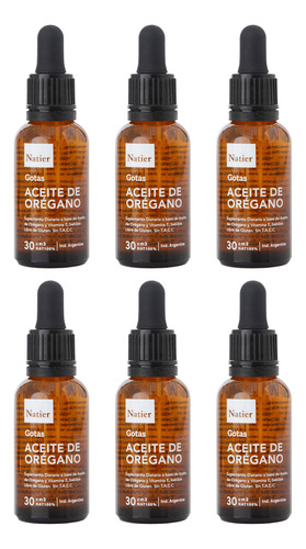 Natier X6 Suplemento Aceite Orégano Orgánico Vitamina E 30ml