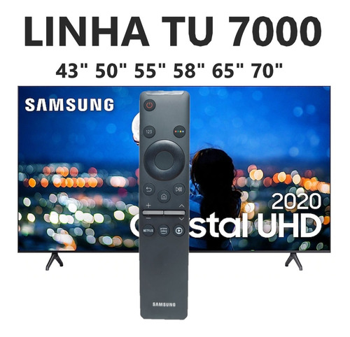 Imagem 4 de 7 de Controle Samsung Smart Tv Crystal Uhd Tu7000 55 4k 2020