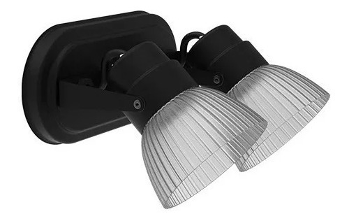 Aplique 2 Luces Base Negro Y Tulipa De Pvc Ideal P/ Baño