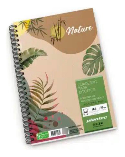 Cuaderno Art Nature A5(15x21cm) 75g 100% Caña Azucar.plantec