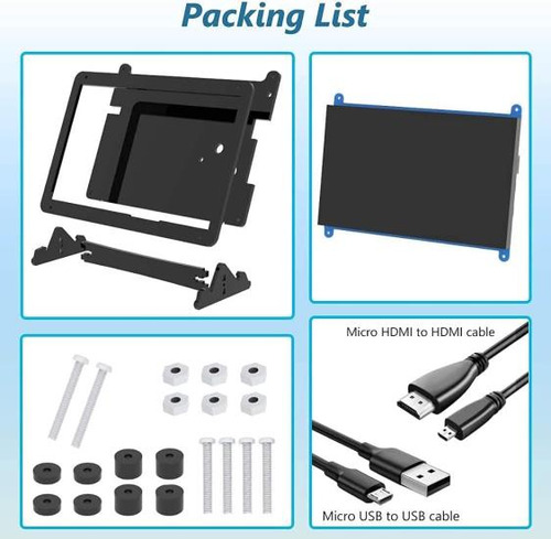 Monitor De Pantalla Táctil De 7 Pulgadas Para Raspberry Pi,