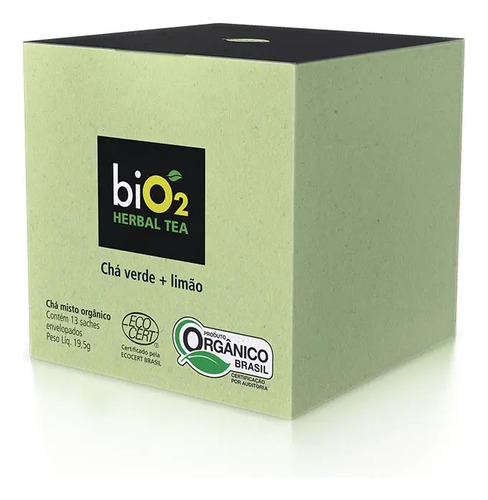 Kit Com 6 Chás Verde E Limão Orgânico Bio2 Herbal Tea - Bio2