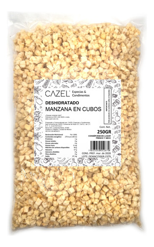 Manzana Deshidratada En Cubos 250gr