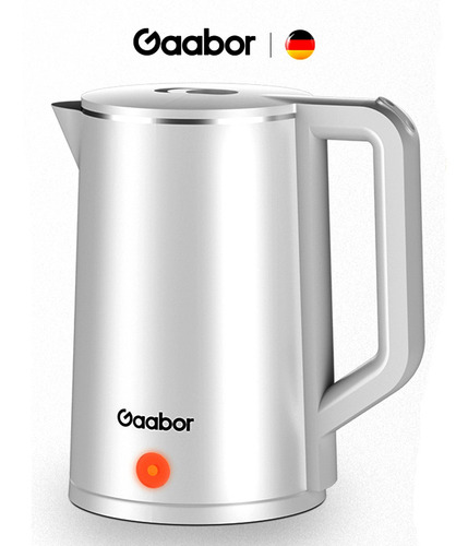 Chaleira Elétrica 1.8l Gaabor 1000w Aço Inox Com Filtro Cor Branco