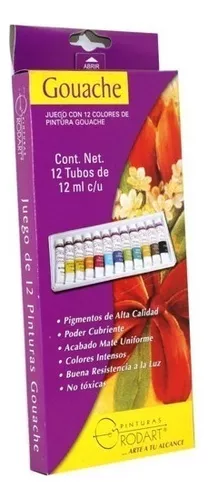 PINTURAS GOUACHE RODART (COLORES, 12 PZS.)