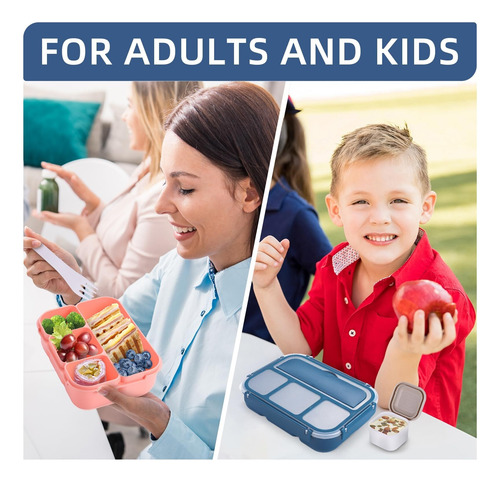 Lancheira Bento Com 4 Compartimentos, Recipiente Para Molho