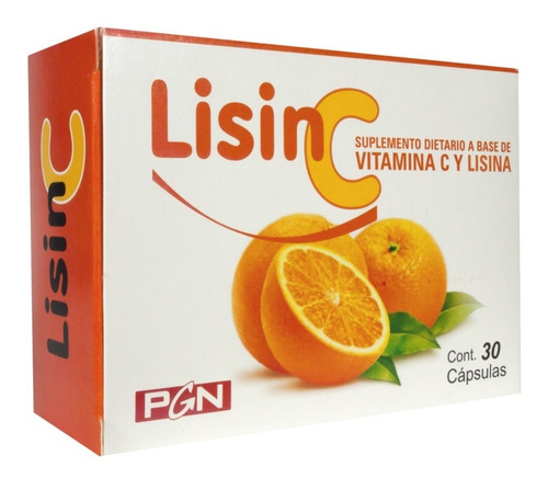 Pack X 6 Lisin C Vitamina C + Lisina X 30 Capsulas Pgn 