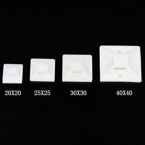 Imagem 5 de 5 de 20 Pcs Organizador Cabos C Abraçadeira 20x20mm Adesivo Preto