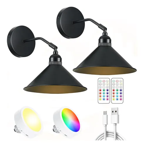 2 Juegos De Lamparas Recargables Con Iluminacion Rgb Y Contr